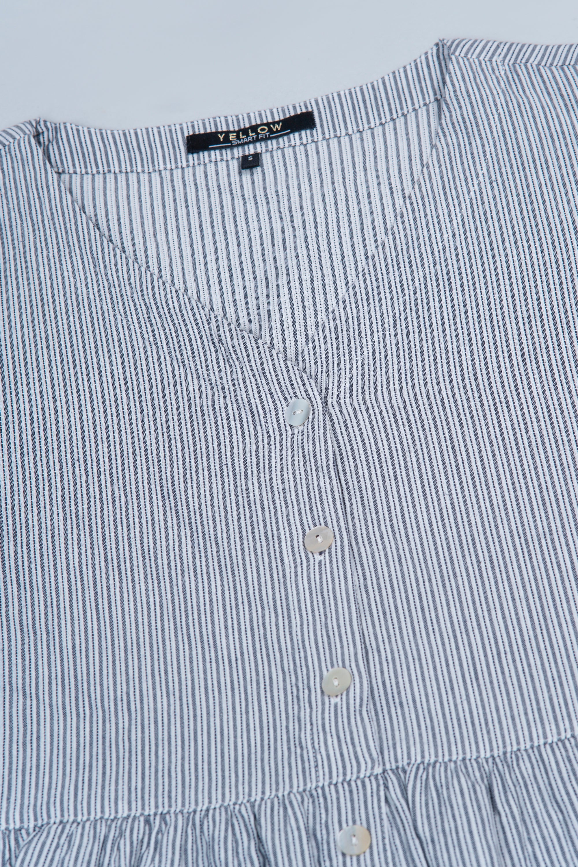 Classic Shirt-Patterned V-Neck Dress - Image 6