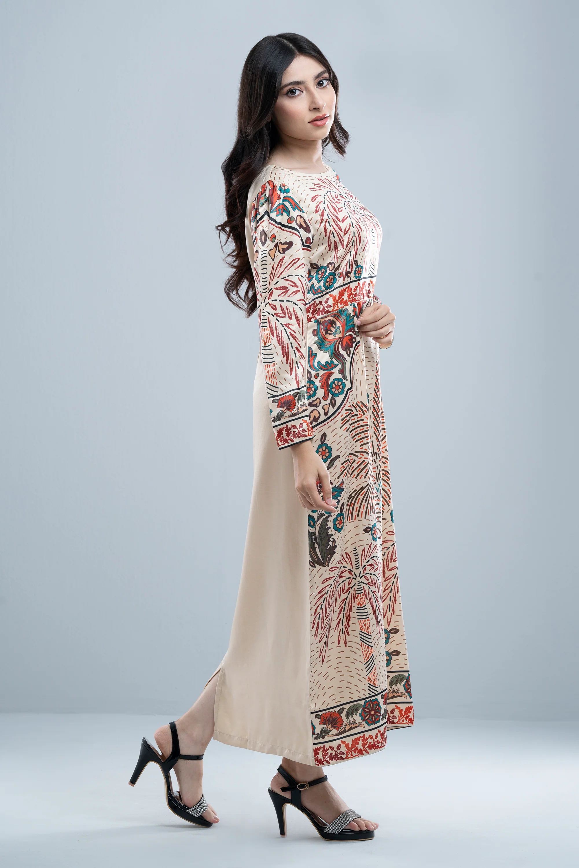 Tropical Printed Long Dress - Image 3