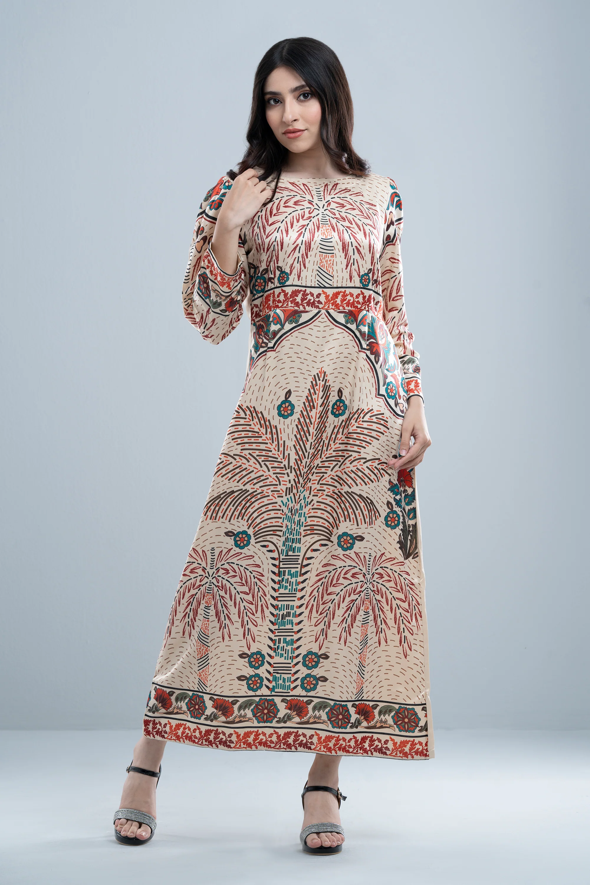 Tropical Printed Long Dress - Image 5